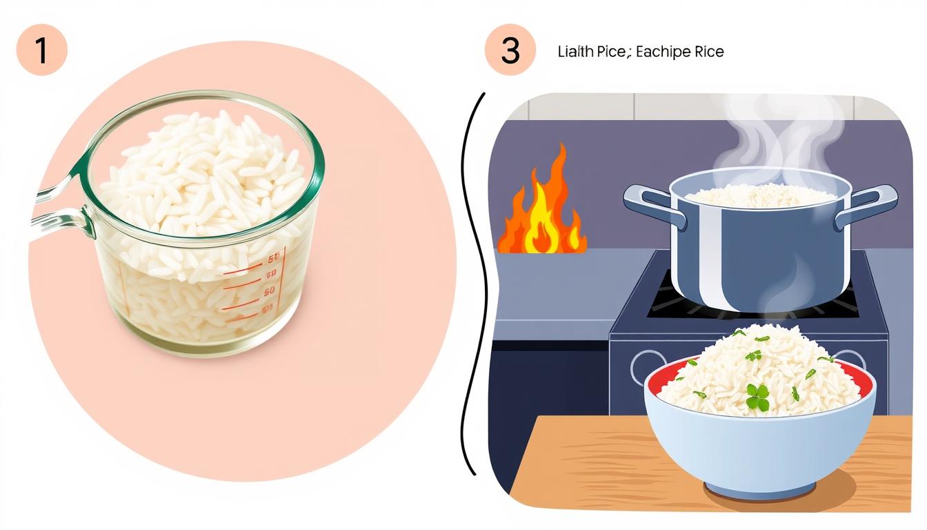 4 steps in cooking rice