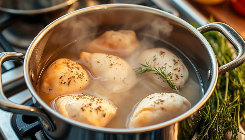 How to cook chicken on the stove with water